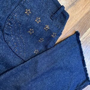 Lily Cheung Los Angeles Star Embroidered Brown Leather Denim Y2K Fall Jeans 4